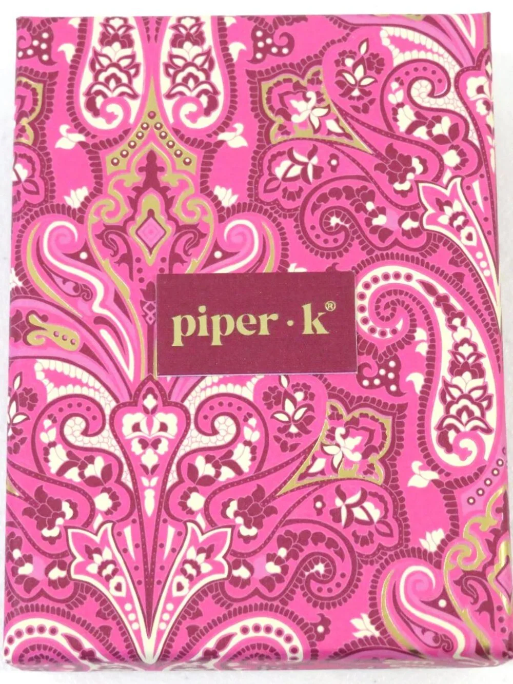 Piper K Heart Charm Bracelet Glass Stones Hand Painted Gold Tone NIB